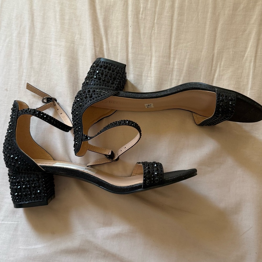 Delicacy Black Studded Heels
